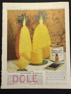 Antique Dole Hawaiian Pineapple Advert McCalls Magazine May 1928 (AD007)